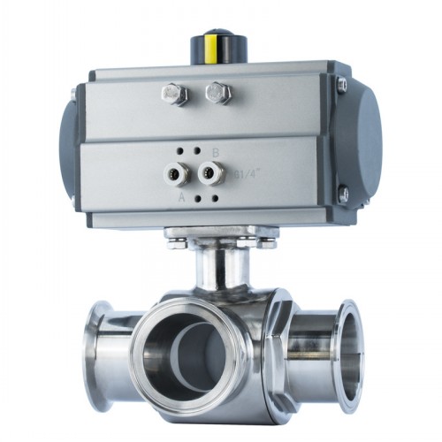 氣動(dòng)三通衛(wèi)生級(jí)球閥Q684F，Q685F